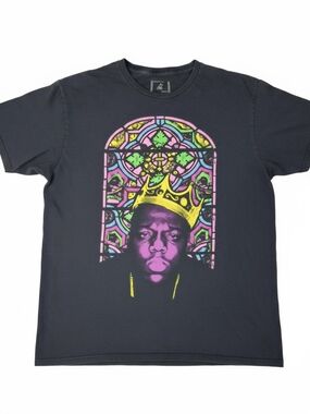 Notorious BIG T-Shirt Large Biggie Stained Glass Brooklyn Mint Black